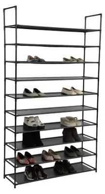 Image de Porte-chaussures à 10 niveaux, pour 50 paires de chaussures - Noir