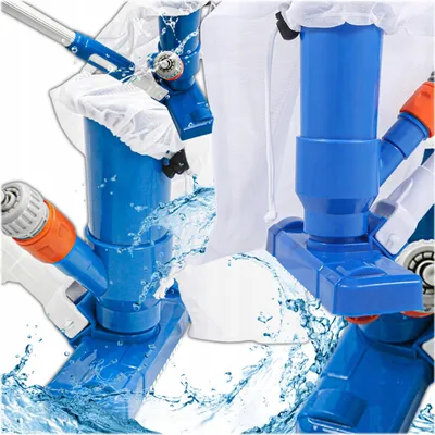 Produktbild von KRUMAD Poolsauger 3-in-1 mit Filterbeutel und 3 Bürsten, ohne Strom, Hand-Poolreiniger für Pool, Teich, Whirlpool, kompatibel mit Teleskopstange