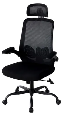 Produktbild von Ergonomischer Bürostuhl mit Kopfstütze und verstellbaren Armlehnen, 360° Drehfunktion, höhenverstellbarer Gaming- und Schreibtischstuhl für Homeoffice und Büro, Schwarz
