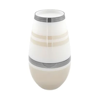 Produktbild von Fink LAPAZ, Vase, Glas, greige, grau, weiß, L. 19 cm, B. 19 cm, H. 35 cm, D. 19 cm 115347