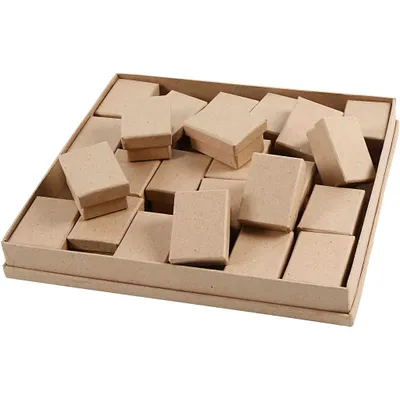 Produktbild von Pappmaché Pappschachteln 24er Set 5 x 7 cm, 3,5 cm hoch
