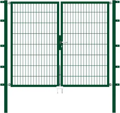 Produktbild von Alberts Doppeltor Flexo mit Zubehör, zum Einbetonieren, grün, Breite 200 cm, Höhe 160 cm