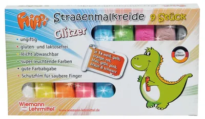 Produktbild von Flippi Strassenmalkreide 9 Stueck in 9 Farben fuer Kinder