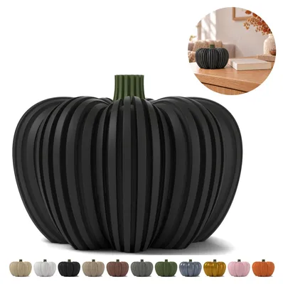 Image de Lanterne citrouille pour bougie LED — 9 cm – Noir