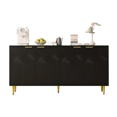 Produktbild von Sideboard mit Türen, Breite 160 cm, Wohnzimmerschrank, Mehrzweckschrank, Aufbewahrungsschrank, matt