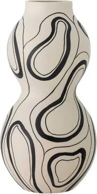 Produktbild von Bloomingville Vase NICOLA Weiß Schwarz 34x17 cm Blumenvase Keramik