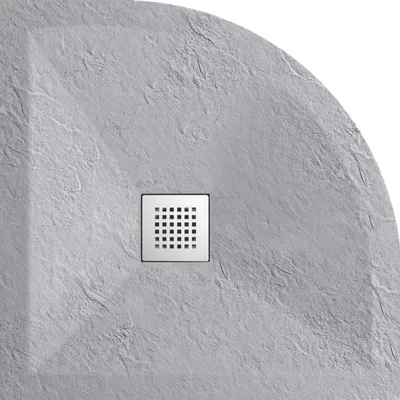 Obrázek produktu pro Balneo sprchová vanička Stone Tray pevný povrch 90x90x2,5cm světle šedá půlkruhová protiskluzová