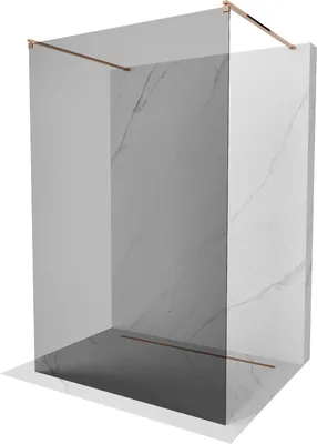 Produktbild von Mexen Kioto freistehende Duschwand 100 x 200 cm, Graphit, Rosa Gold - 800-100-002-60-40