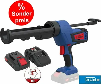 Produktbild von Güde Akku Kartuschenpresse Silikonpresse 18V + Akku 2 Ah / Ladegerä 3A