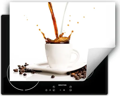 Produktbild von DarHaus Herdabdeckplatte 80x52 cm Anti Rutsch Matte Aufrollbar, weiß - milch - Kaffee