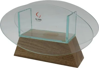 Produktbild von Vase Pflanze Sukkulente Glas Holz Deko Tischvase Dekoration transparent