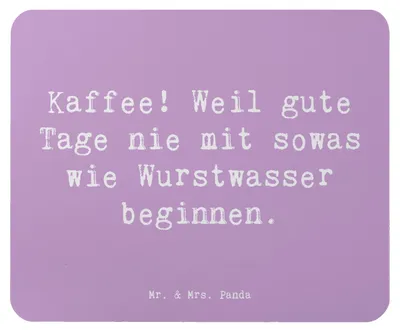 Produktbild von Mr. & Mrs. Panda Mauspad Spruch Freude am Kaffee - Lavendeltraum - Geschenk, Gefühl, pc mousepad, Zufriedenheit, Motivation, Zitat, laptop, guter Tag, schenken, Mouse Pad