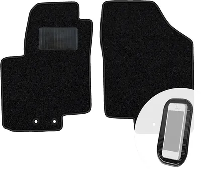 Produktbild von moto-MOLTICO Vorne Fußmatten Auto Velours Autoteppiche Schwarz Automatten Set 2-teilig passend für Kia Venga Hyundai ix20