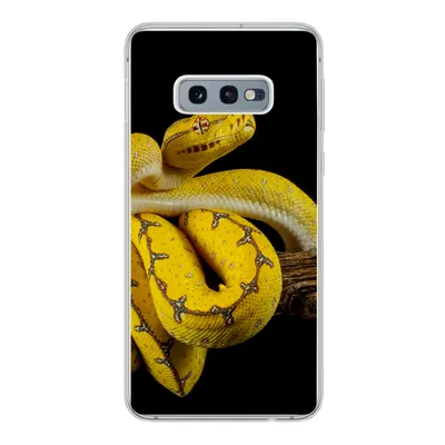 Produktbild von MuchoWow® Handyhülle Schutzhülle Hülle für Samsung Galaxy S10e Schlange - Zweig - Gelb Silikon Softcase Handy Hülle - Handy