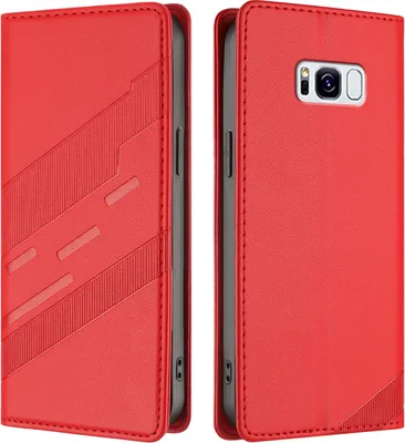 Obrázek produktu pro Pouzdro pro Samsung Galaxy S8+,Polyuretankožené peněženkové pouzdro s přihrádkou na karty a funkcí stojánku Rot