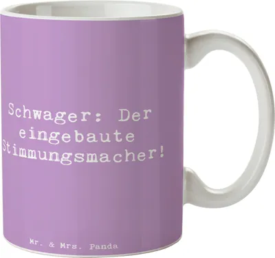 Produktbild von Mr. & Mrs. Panda Pott Spruch Schwager Stimmungsmacher - Lavendeltraum - Geschenk, Keramiktasse, Familie, Geschenke, Becher, Geburtstage, Tasse, Humor, Teepott, Stimmung