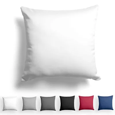 Produktbild von Mako Satin-Kissenbezug 40 x 40 cm - 100 % Baumwolle mit Reißverschluss, superweicher Kissenbezug,  Standard , weiß, nur Kissenbezug.