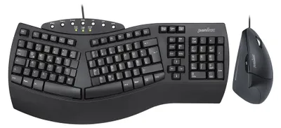 Produktbild von Perixx PERIDUO-512 DE Tastatur- und Maus-Set kabelgebunden ergonomisch - Tastatur - 1.600 dpi