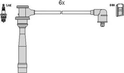 Produktbild von HITACHI 134337 Zündkabelsatz Zündleitungssatz