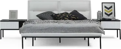 Obrázek produktu pro Postel Rám postele Manželská postel Dřevo Moderní bílá ložnice Dvoulůžkový design