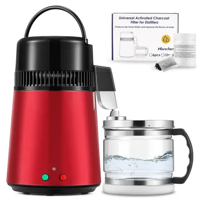 Wasserdestillierer 4 l Edelstahl 750 W mit Glaskanne, 1 l/h, rosa