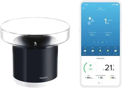 Produktbild von Smart Regenmessgerät - Drahtlos - Niederschlagsmessgerät für Wetterstation - App-Überwachung - Für Garten und Bewässerung