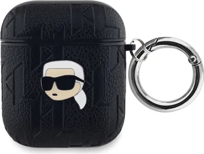 Zdjęcie produktu dla Karl Lagerfeld Monogram Karl Head etui na AirPods 1, 2, czarne