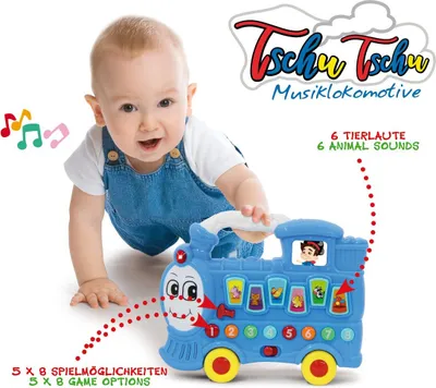 Image de Jamara Locomotive musicale Tchou Tchou bleue