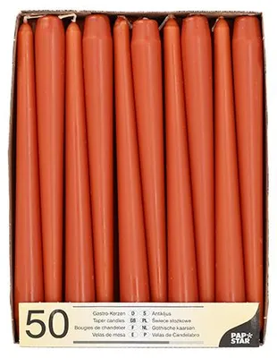 Immagine prodotto di PAPSTAR 89145 PAPSTAR Leuchterkerzen, 22 mm, rost, 50er Pack