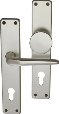 Produktbild von Langschildgarnitur PZ (72 mm) Tanja alu F1, Knopf und Drücker