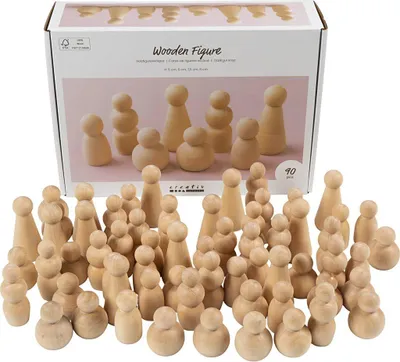 Produktbild von Creativ Company Holz Bastelfiguren Set 90 Stück für Kinder