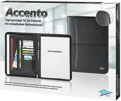 Produktbild von WEDO Tagungsmappe Accento DIN A4 Kunstleder schwarz