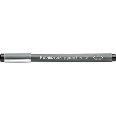 Produktbild von Staedtler Pigment Liner 308, Schwarz, Fein, Schwarz, Grau, Rund, Tinte auf Pigmentbasis, 1,2 mm