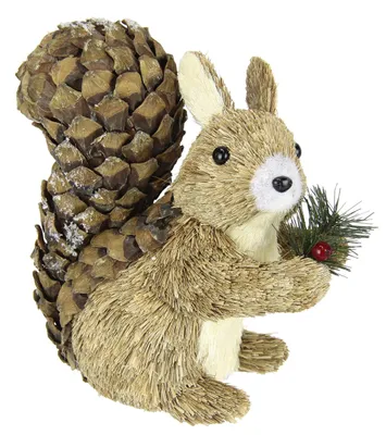 Bast-Eichhörnchen, 23 cm, naturfarben, Deko-Figur