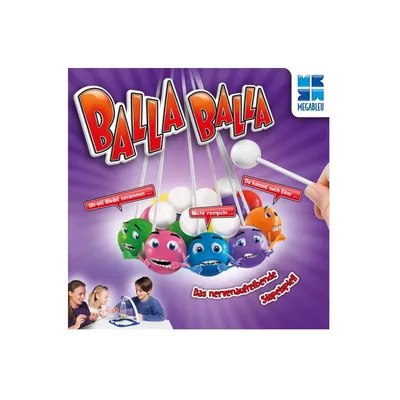 The image shows the packaging of a game called Balla Balla, with cartoon characters and children playing.