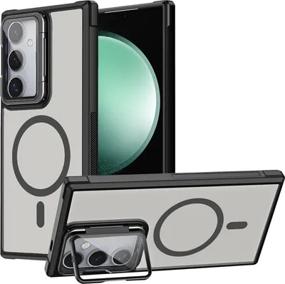 Image de Housse de protection pour Samsung Galaxy S23 Housse, anneau métallique pour chargement sans fil pliable caméra protection verre support