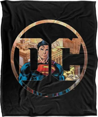 Produktbild von Superman - DC Comics Decke, Seidig, Supersoft TV24009 (Einheitsgröße) (Schwarz/Gold)