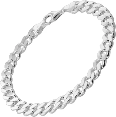 trendor 85895 Armband für Männer 925 Silber Panzerkette Massiv Breite 8,2 mm 1