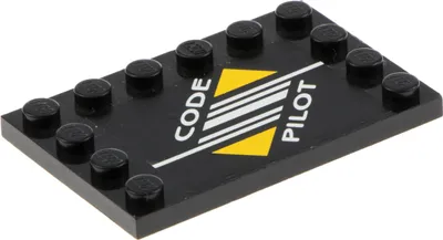 Produktbild von 1x Lego Fliese modifiziert 4x6 schwarz Sticker CODE PILOT 8479 6180pb004