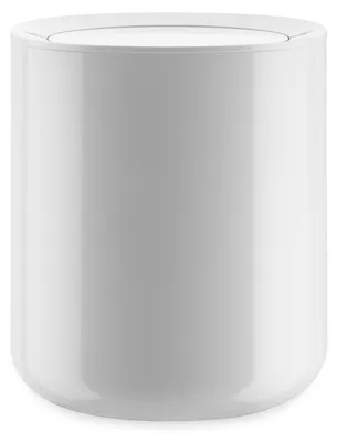 Design-Abfalleimer Birillo, 2 L, rund, weiß, mit Deckel