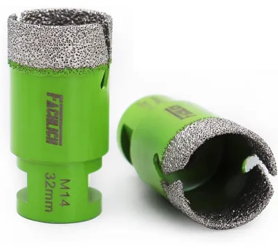 Obrázok produktu pre Diamantové vrtáky na dlaždice, 32 mm, závit M14, 2 kusy, vhodné na porcelán, keramiku, žulu, mramor