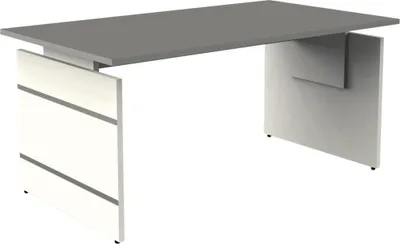 Produktbild von Kerkmann höhenverstellbarer Schreibtisch wenge rechteckig, Wangen-Gestell weiß 160,0 x 80,0 cm