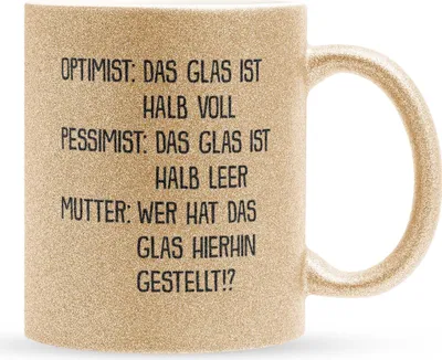 Produktbild von 22Feels Glitzertasse Gold Mama Geschenk Muttertag Mutter Geburtstag Kaffeetasse Frauen Weihnachten Haferl Geschenkidee Bürotasse