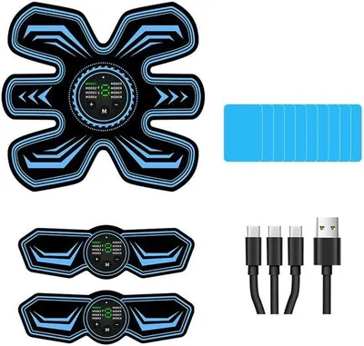 Produktbild von Unyqoos® Tragbarer EMS‑Muskelstimulator – 8 Modi & 15 Intensitätsstufen, gezieltes Muskeltraining für Bauch, Arme, Beine, Po und Rücken, für Zuhause