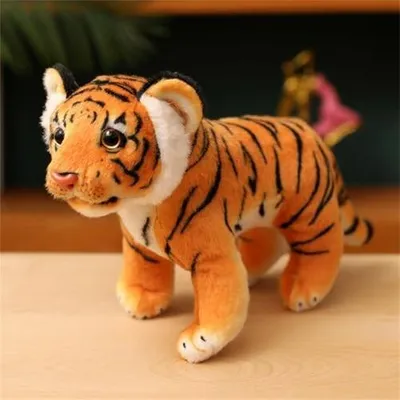 Imagen del producto de Tigre de peluche para niños, 40 cm, color amarillo