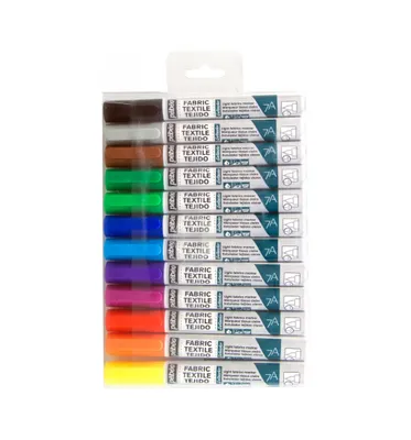 Image de Pebeo Setacolor Light Fabrics Marker 7A Set, 12er-Pack