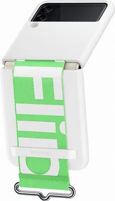 Produktbild von Samsung, Galaxy Z Flip3 Schockabsorbierende Silikonhülle mit Schlaufe, Weiß