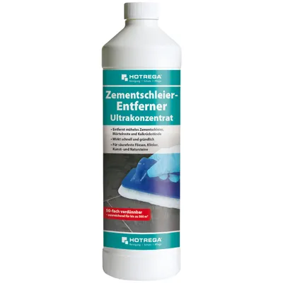 Produktbild von HOTREGA Zementschleier Entferner Ultrakonzentrat 1 L, Reinigungs-Konzentrat, Steinreiniger, saurer Reiniger, Grundreiniger, Fliesenreiniger