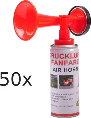 Produktbild von Druckluft-Fanfaren 50 Stück 250ml Stadionhupe Signalhorn Tröte Sirene Airhorn