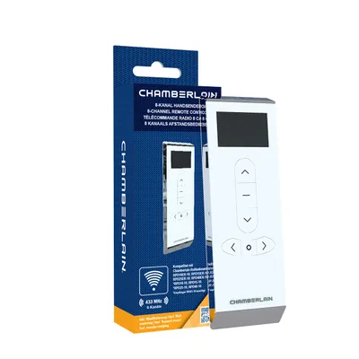 Produktbild von Chamberlain RTX8P-10, Transmitter, Weiß, 433,92 MHz, 10 mW, Tasten, IP30